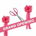 Grand Opening Kit-25" Ceremonial Scissors, Ribbon, Bows (Silver/Pink)